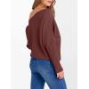 imageANRABESS Womens Off Shoulder Sweaters 2025 Fall Long Batwing Sleeve Loose Fit Knit Tops Casual Pullovers JumpersRust