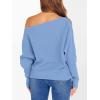 imageANRABESS Womens Off Shoulder Sweaters 2025 Fall Long Batwing Sleeve Loose Fit Knit Tops Casual Pullovers JumpersSky