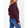 imageANRABESS Womens Off Shoulder Sweaters 2025 Fall Long Batwing Sleeve Loose Fit Knit Tops Casual Pullovers JumpersWine Red
