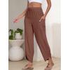 imageANRABESS Womens Wide Leg Palazzo Capri Pants 2025 Summer Casual Loose High Waisted Lounge Flowy Cropped Beach Work TrousersBrown Red