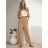 imageANRABESS Womens Wide Leg Palazzo Capri Pants 2025 Summer Casual Loose High Waisted Lounge Flowy Cropped Beach Work TrousersKhaki
