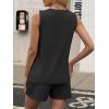 imageANRABESS Two Piece Sets for Women 2025 Summer Outfits Short Matching Lounge Set Casual V Neck Beach Vacation Travel ClothesBlack