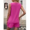 imageANRABESS Two Piece Sets for Women 2025 Summer Outfits Short Matching Lounge Set Casual V Neck Beach Vacation Travel ClothesHot Pink