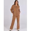 imageANRABESS Women 2 Piece Outfits Lounge Set Oversized Zip Up Sweatshirt Jacket Sweatpant Matching Sweat Sets Winter SweatsuitsBrown