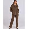 imageANRABESS Women 2 Piece Outfits Lounge Set Oversized Zip Up Sweatshirt Jacket Sweatpant Matching Sweat Sets Winter SweatsuitsDark Brown