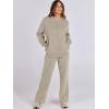 imageANRABESS Women 2 Piece Outfits Lounge Set Oversized Zip Up Sweatshirt Jacket Sweatpant Matching Sweat Sets Winter SweatsuitsKhaki