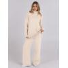 imageANRABESS Womens 2 Piece Outfits Turtleneck Matching Lounge Set Sweater Top Wide Leg Pants Fall Cozy Knit Sweatsuit LoungewearAprticot