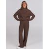 imageANRABESS Womens 2 Piece Outfits Turtleneck Matching Lounge Set Sweater Top Wide Leg Pants Fall Cozy Knit Sweatsuit LoungewearCoffee