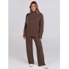 imageANRABESS Womens 2 Piece Outfits Turtleneck Matching Lounge Set Sweater Top Wide Leg Pants Fall Cozy Knit Sweatsuit LoungewearCoffee