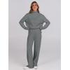 imageANRABESS Womens 2 Piece Outfits Turtleneck Matching Lounge Set Sweater Top Wide Leg Pants Fall Cozy Knit Sweatsuit LoungewearGrey
