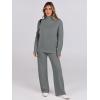 imageANRABESS Womens 2 Piece Outfits Turtleneck Matching Lounge Set Sweater Top Wide Leg Pants Fall Cozy Knit Sweatsuit LoungewearGrey