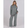 imageANRABESS Womens 2 Piece Outfits Turtleneck Matching Lounge Set Sweater Top Wide Leg Pants Fall Cozy Knit Sweatsuit LoungewearGrey