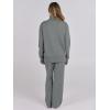 imageANRABESS Womens 2 Piece Outfits Turtleneck Matching Lounge Set Sweater Top Wide Leg Pants Fall Cozy Knit Sweatsuit LoungewearGrey