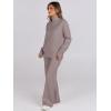 imageANRABESS Womens 2 Piece Outfits Turtleneck Matching Lounge Set Sweater Top Wide Leg Pants Fall Cozy Knit Sweatsuit LoungewearKhaki