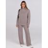 imageANRABESS Womens 2 Piece Outfits Turtleneck Matching Lounge Set Sweater Top Wide Leg Pants Fall Cozy Knit Sweatsuit LoungewearKhaki