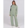 imageANRABESS Womens 2 Piece Outfits Turtleneck Matching Lounge Set Sweater Top Wide Leg Pants Fall Cozy Knit Sweatsuit LoungewearLight Green