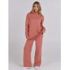 imageANRABESS Womens 2 Piece Outfits Turtleneck Matching Lounge Set Sweater Top Wide Leg Pants Fall Cozy Knit Sweatsuit LoungewearRust