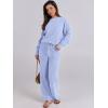 imageANRABESS Womens Fuzzy Fleece Pajama Sets 2 Piece Outfits Long Sleeve Top Wide Leg Pants Lounge Matching Set 2025 Fall WinterBlue