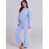 imageANRABESS Womens Fuzzy Fleece Pajama Sets 2 Piece Outfits Long Sleeve Top Wide Leg Pants Lounge Matching Set 2025 Fall WinterBlue