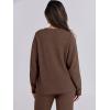 imageANRABESS Womens Fuzzy Fleece Pajama Sets 2 Piece Outfits Long Sleeve Top Wide Leg Pants Lounge Matching Set 2025 Fall WinterBrown