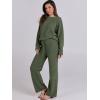 imageANRABESS Womens Fuzzy Fleece Pajama Sets 2 Piece Outfits Long Sleeve Top Wide Leg Pants Lounge Matching Set 2025 Fall WinterLawn Green