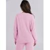 imageANRABESS Womens Fuzzy Fleece Pajama Sets 2 Piece Outfits Long Sleeve Top Wide Leg Pants Lounge Matching Set 2025 Fall WinterPink