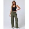 imageANRABESS Womens Wide Leg Pants High Waist Drawstring Sweatpants Joggers with PocketsArmy Green