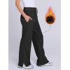 imageANRABESS Womens Wide Leg Pants High Waist Drawstring Sweatpants Joggers with PocketsBlack