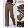 imageANRABESS Womens Wide Leg Pants High Waist Drawstring Sweatpants Joggers with PocketsBrown