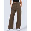 imageANRABESS Womens Wide Leg Pants High Waist Drawstring Sweatpants Joggers with PocketsBrown