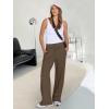 imageANRABESS Womens Wide Leg Pants High Waist Drawstring Sweatpants Joggers with PocketsBrown