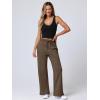 imageANRABESS Womens Wide Leg Pants High Waist Drawstring Sweatpants Joggers with PocketsBrown