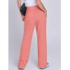 imageANRABESS Womens Wide Leg Pants High Waist Drawstring Sweatpants Joggers with PocketsCoral