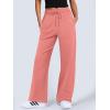 imageANRABESS Womens Wide Leg Pants High Waist Drawstring Sweatpants Joggers with PocketsCoral