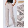 imageANRABESS Womens Wide Leg Pants High Waist Drawstring Sweatpants Joggers with PocketsHeather White