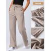 imageANRABESS Womens Wide Leg Pants High Waist Drawstring Sweatpants Joggers with PocketsKhaki