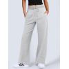 imageANRABESS Womens Wide Leg Pants High Waist Drawstring Sweatpants Joggers with PocketsLight Grey
