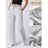 imageANRABESS Womens Wide Leg Pants High Waist Drawstring Sweatpants Joggers with PocketsLight Grey