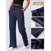 imageANRABESS Womens Wide Leg Pants High Waist Drawstring Sweatpants Joggers with PocketsNavy Blue