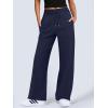 imageANRABESS Womens Wide Leg Pants High Waist Drawstring Sweatpants Joggers with PocketsNavy Blue