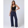 imageANRABESS Womens Wide Leg Pants High Waist Drawstring Sweatpants Joggers with PocketsNavy Blue