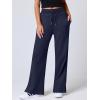 imageANRABESS Womens Wide Leg Pants High Waist Drawstring Sweatpants Joggers with PocketsNavy Blue