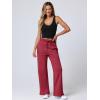 imageANRABESS Womens Wide Leg Pants High Waist Drawstring Sweatpants Joggers with PocketsRed
