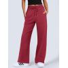 imageANRABESS Womens Wide Leg Pants High Waist Drawstring Sweatpants Joggers with PocketsRed