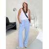 imageANRABESS Womens Wide Leg Pants High Waist Drawstring Sweatpants Joggers with PocketsSky Blue
