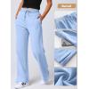 imageANRABESS Womens Wide Leg Pants High Waist Drawstring Sweatpants Joggers with PocketsSky Blue
