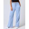 imageANRABESS Womens Wide Leg Pants High Waist Drawstring Sweatpants Joggers with PocketsSky Blue