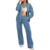 imageANRABESS Women 2 Piece Outfits Lounge Set Oversized Zip Up Sweatshirt Jacket Sweatpant Matching Sweat Sets Winter SweatsuitsHaze Blue