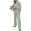 imageANRABESS Womens 2 Piece Outfits Turtleneck Matching Lounge Set Sweater Top Wide Leg Pants Fall Cozy Knit Sweatsuit LoungewearLight Green