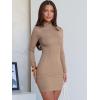 imageANRABESS Women Long Sleeve Mock Neck Bodycon Mini Dress 2025 Fall Ribbed Slim Fit Pencil Cocktail Club Night DressesLight Brown